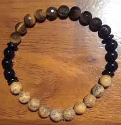 Amazing Beautiful Jasper, Onyx, Agate Bracelet