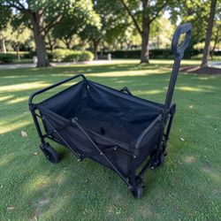 Small Folding Travel Utility Wagon. Good condition, one corner is zip tied see pics. Works great. 28x17x17in