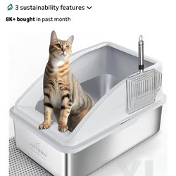 Stainless Steel Cat Litter Box XL