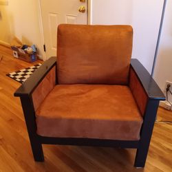 Faux Suede Mid Century Chair