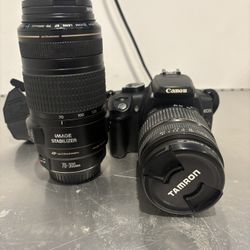 Cannon Rebel XT Camera And Cannon EF 70-300mm F/4 -5.6 Lens