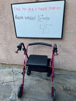 Red Rollator Walker 18" Wide