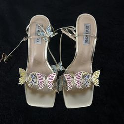 Utopia Ankle-Tie Butterfly Stiletto Heels