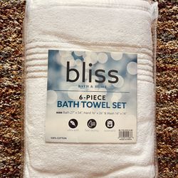 Bliss Bath & Home 6pc Bath Towels Set 
