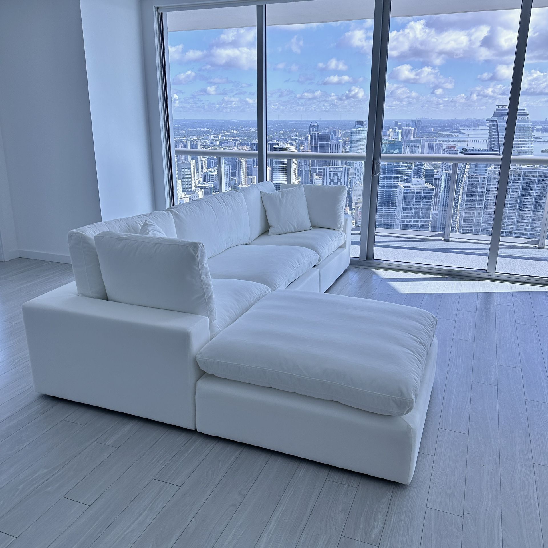 New White Sectional Cloud Couch Sofa