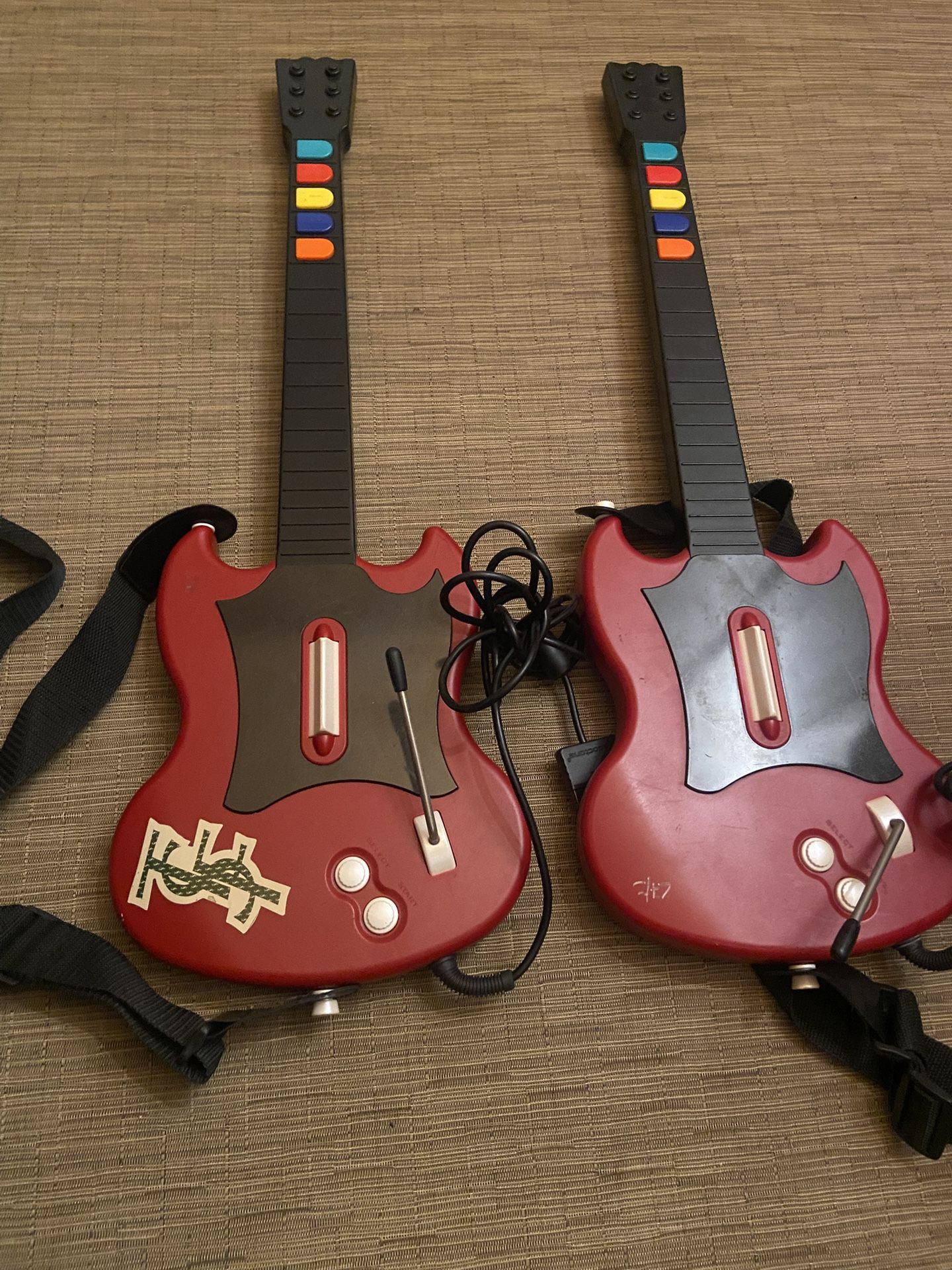 Guitar Hero Gibson PS2 Model PSLGH PlayStation 2 Wired Guitar Red Octane Tested