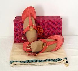 AUTH NIB TORY BURCH Women's Slingback Sandal Coral, Size  M, BRAZIL for  Sale in Hewlett, NY - OfferUp
