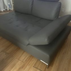 Gray Leather Couch 2 Piece