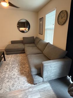 Deep seated gray sectional living spaces