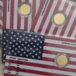 American Flag 1/1000 .9999 Gold Coin