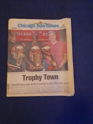 Photo Chicago Sun Times June 17th 1998 Chicago Bulls