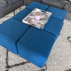 Teal Ottomans 