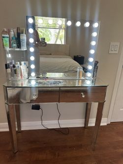 Mirrored Vanity with LED Lighted Mirror
