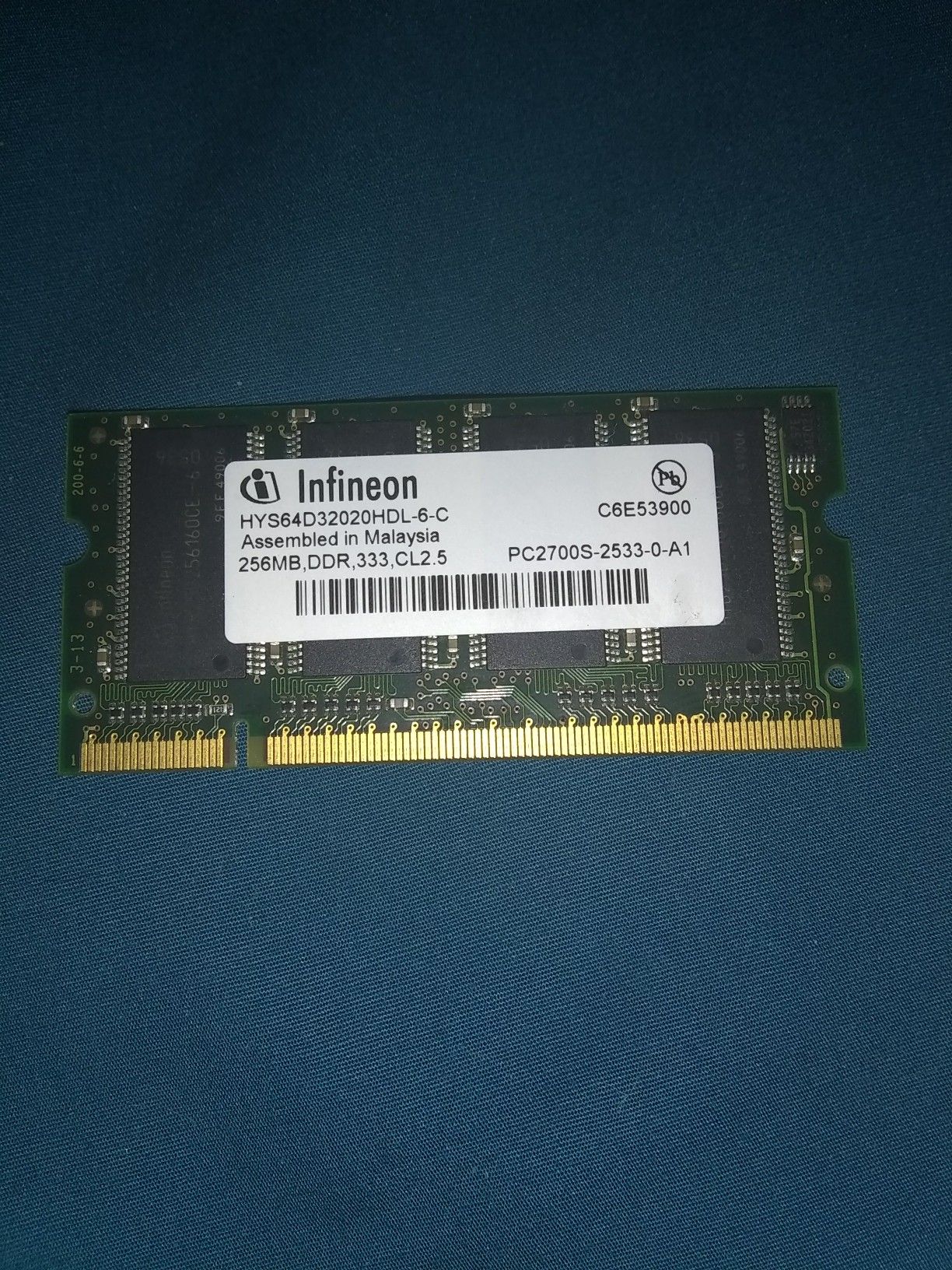 256MB PC2700 333MHz 200 Pin Laptop Memory Infineon