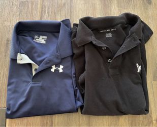 Boys XL under armour and American Eagle polo shirts
