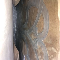 Etched Glass Wrought Iron Table