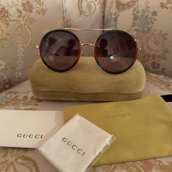 Authentic Gucci Monogram GG Round Sunglasses Unisex New Retail $520