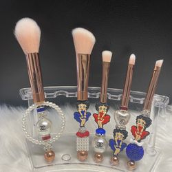 Rose Gold Betty Boop Beadable Makeup Brush 