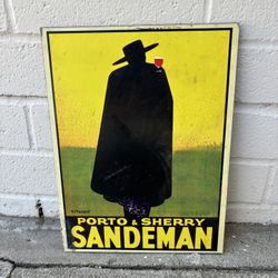 Vintage reproduction print of the "Porto & Sherry Sandeman" advertisement poster designed by George Massiot