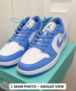 Jordan Low Top Sneakers 👟 UNC Blue White – Brand New