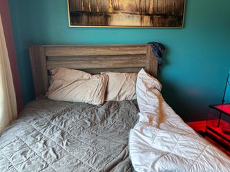 Full size bed frame+matching nightstand