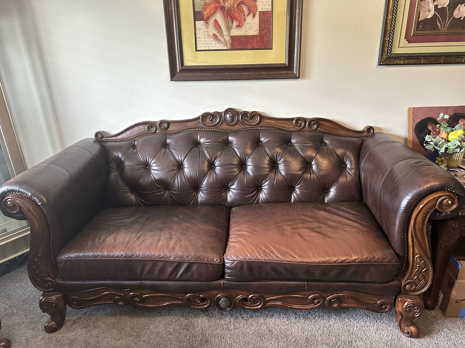 Genuine Leather Sofa Set 