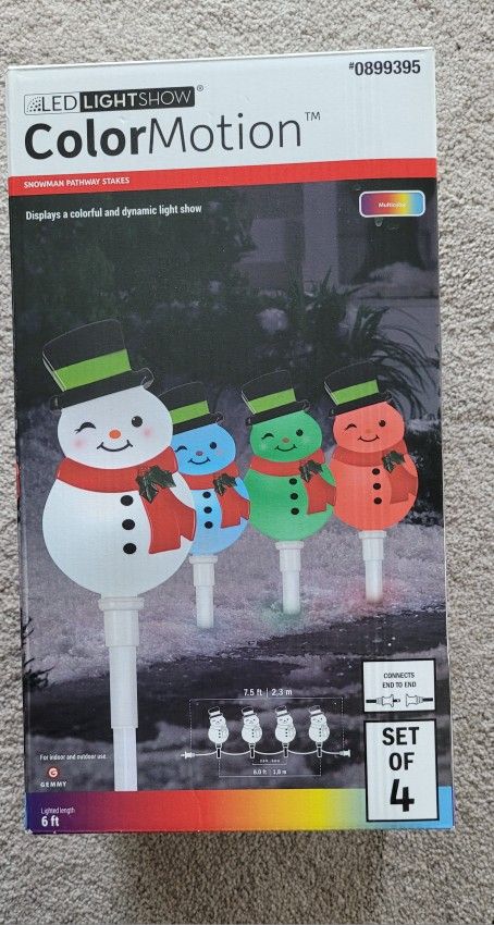 LED LIGHTSHOW ColorMotion Multicolor Snowman Pathway Stakes