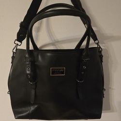 🖤 MOSISO Black PU Leather Laptop Tote / Work Bag / Shoulder Bag