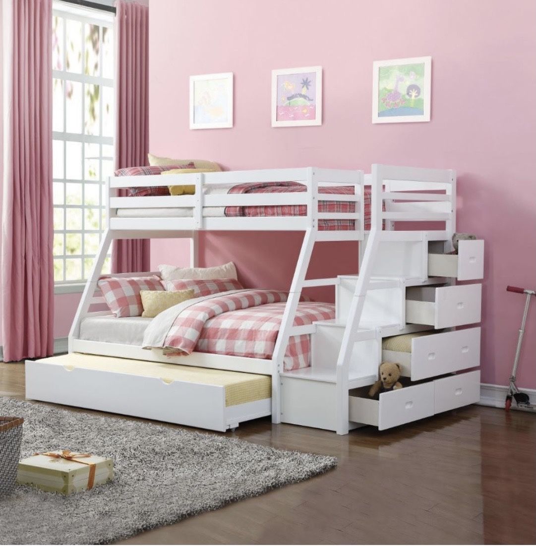 Solid Wood Bunk Bed With Storage