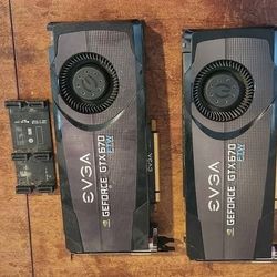 2 Evga GeForce Gtx 670 Ftw Computer Video Cards