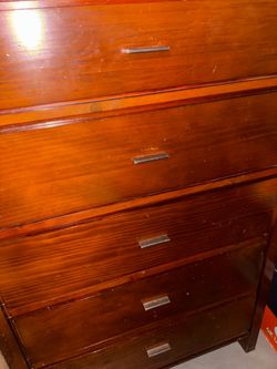 Wood Dresser with Metal Handles
