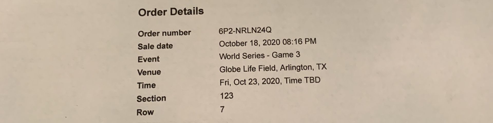 World Series Tickets