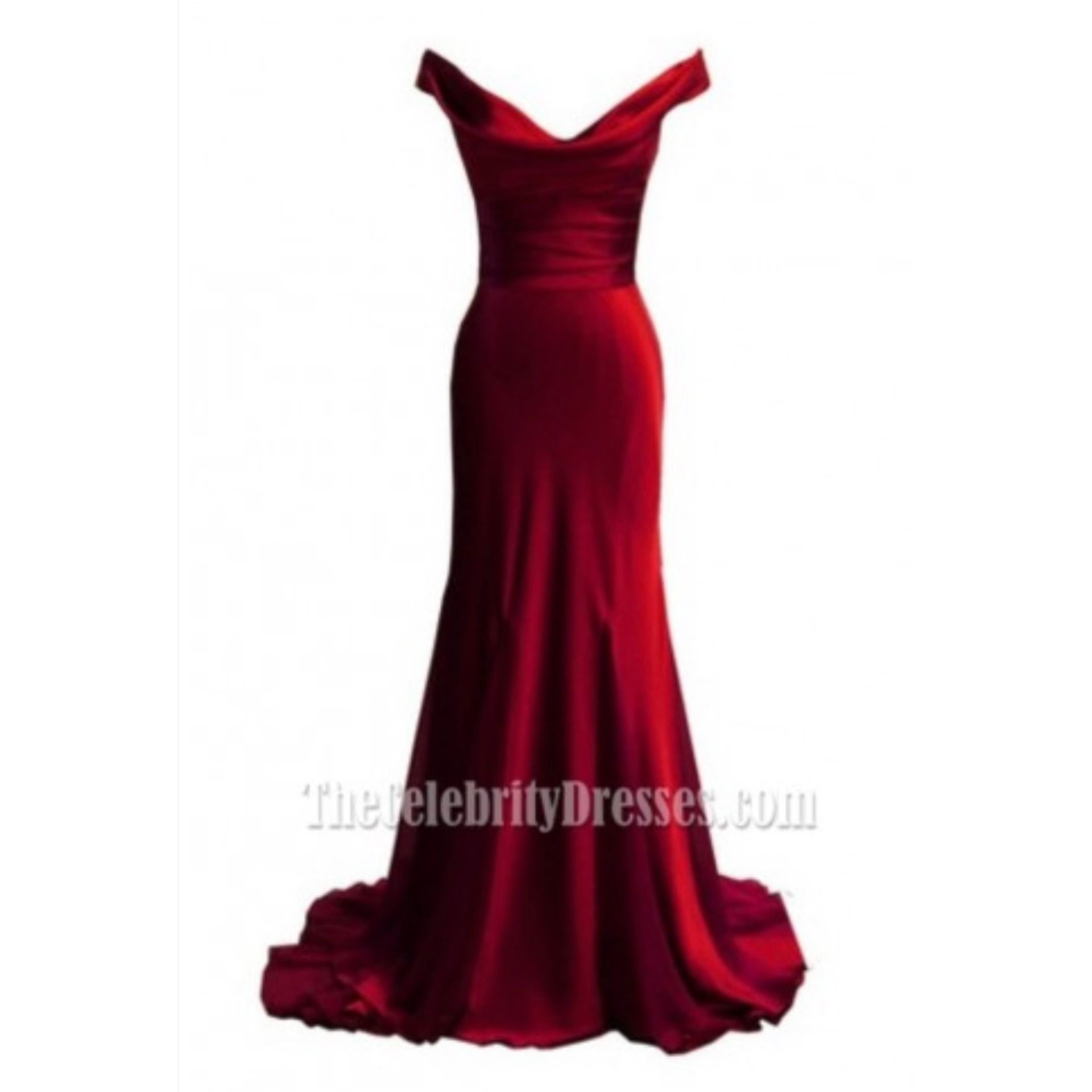Elegant Red Off-the-shoulder Prom Dress Evening Formal Dresses
