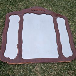 vintage wooden mirror