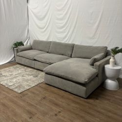Grey Cloud Couch Sectional Sofa With Chaise