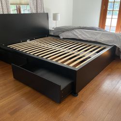IKEA MALM Queen bedframe with 4 storage drawers