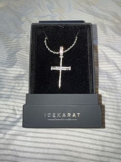 Icekarat Nail Cross Necklace & Pendant