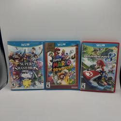 Wii U Game Lot Mario Kart 8 Super Mario 3D Smash Bros