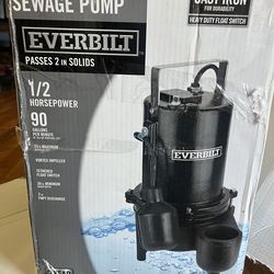 Everbilt Professional Sewage Pump 1/2 HP New