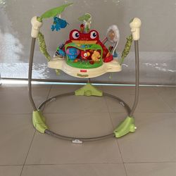 Fisher-Price Baby Bouncer Rainforest Jumperoo Activity Center with Music Lights Sounds and Developmental Toys