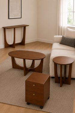 ✨ Article Tovi Smoked Oak Living Room Set + Krossa File Cabinet ✨