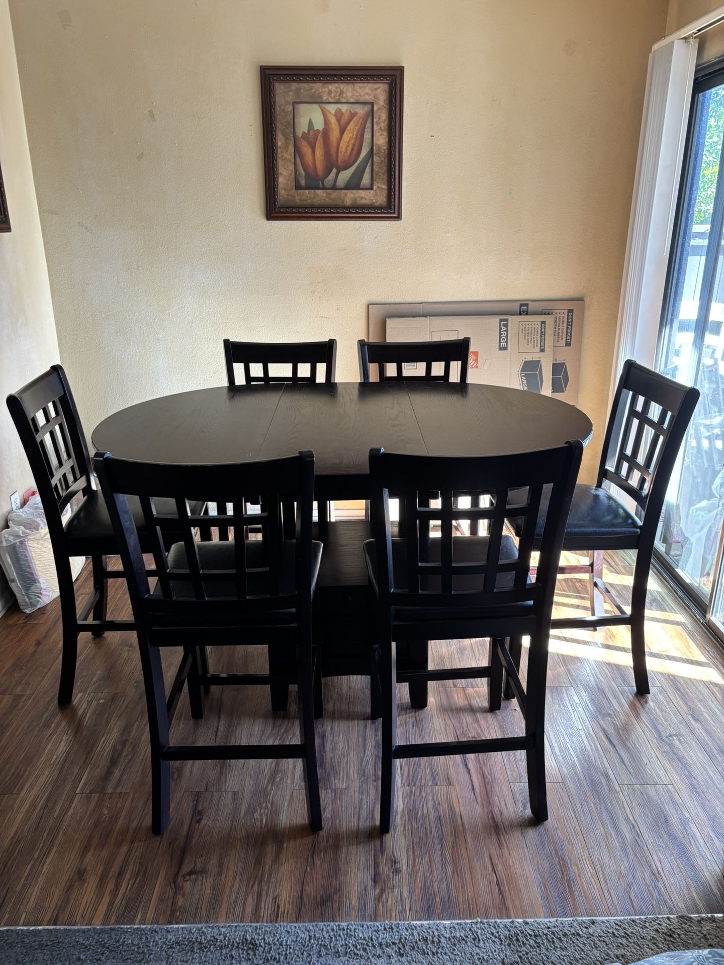 Brown Wooden Dining Table Set