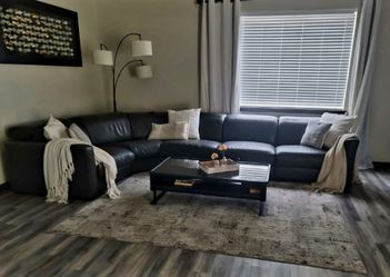 Dark Brown Leather Sectional Sofa