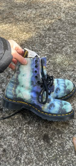 Dr. Martens 1460 Pascal Tie Dye Boots — Blue, Women's 6, New With Tags