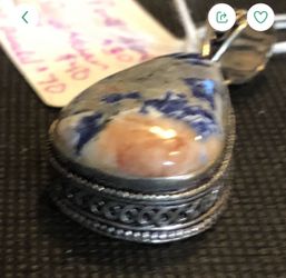 New SodalitePear Shaped Pendant (Optionsl Chain )