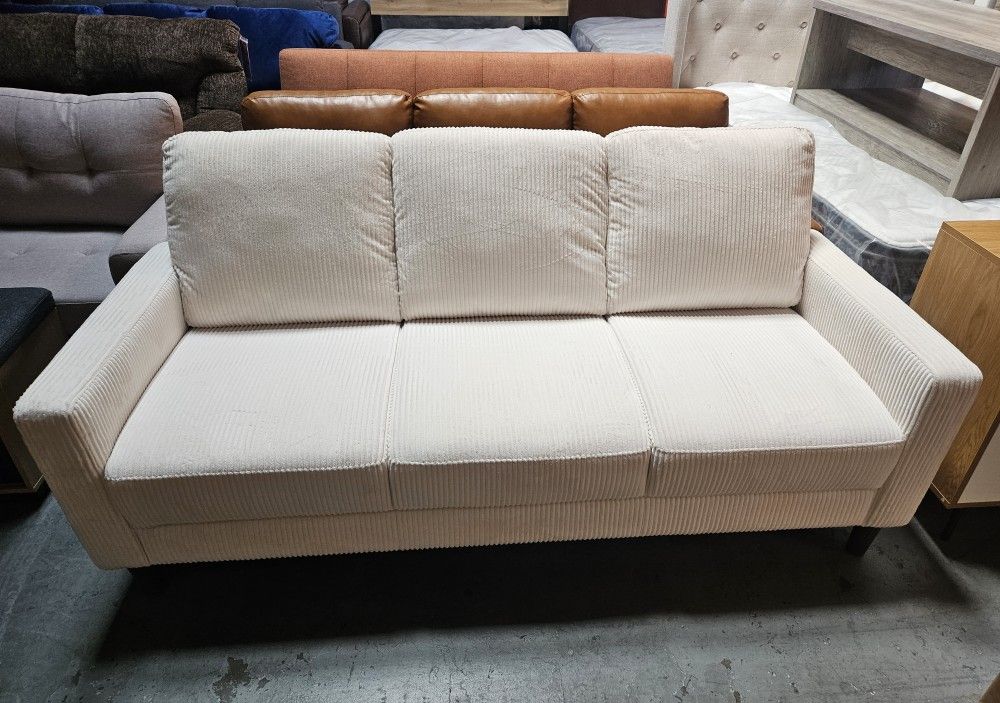 Beige Corduroy Sofa