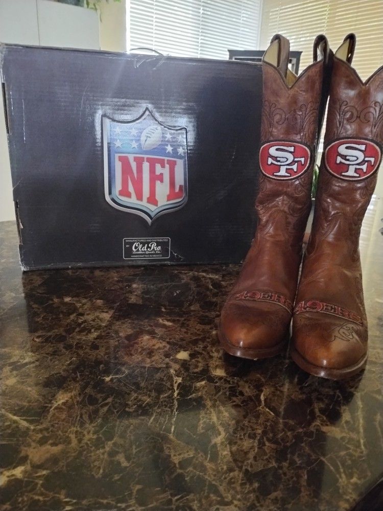 New San Francisco 49ers Cowboy Boots Size 10