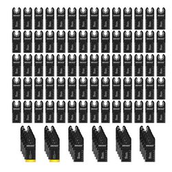 100PCS Professional Multitool Blade Kits Metal, Wood Cutting Titanium & HCS, Oscillating Tool Blades Compatible with Dewalt Milwaukee Ryobi Rockwell F