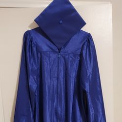 Blue Graduation Cap and Gown