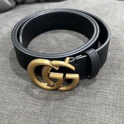 Gucci Black Leather Belt